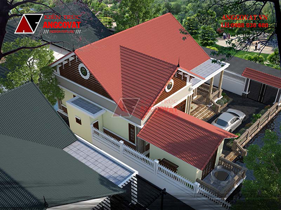 trang trí nóc nhà mái thái kết hợp nhà ăn
