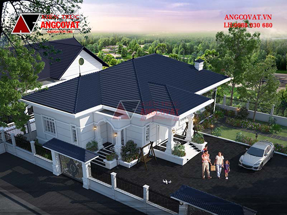 trang trí nóc nhà mái thái tân cổ điển 1 tầng