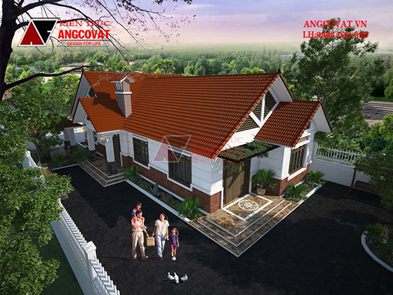 trang trí nóc nhà mái thái 1 tầng xinh đẹp