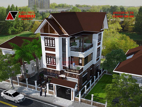 trang trí nóc nhà mái thái 3 tầng sang trọng