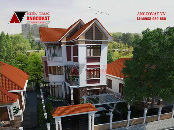 trang trí nóc nhà mái thái 3 tầng độc đáo