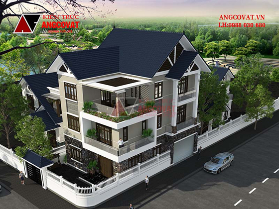 trang trí nóc nhà mái thái 3 tầng cuốn hút