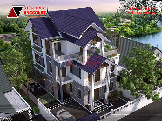 trang trí nóc nhà mái thái 3 tầng mỹ lệ