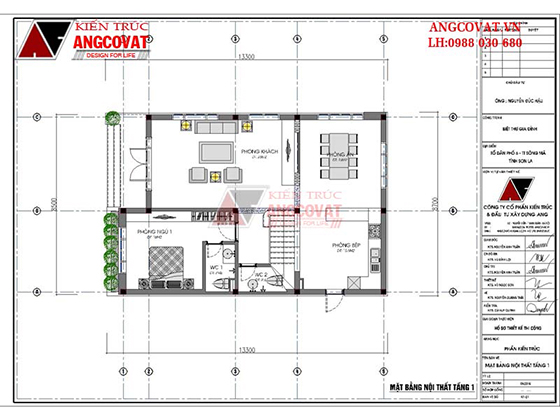 Phối cảnh mẫu nhà 2 tầng rưỡi mặt tiền 9m phong cách hiện đại