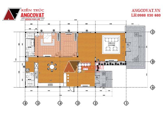 Thiết kế nhà cấp 4 2 phòng ngủ 120m2 hiện đại ở Nam Định 