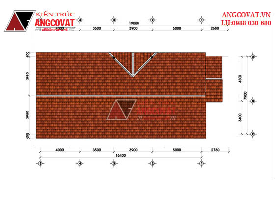 Thiết kế nhà 1 tầng 3 phòng ngủ 8x20m mái ngói ở Hà Nam