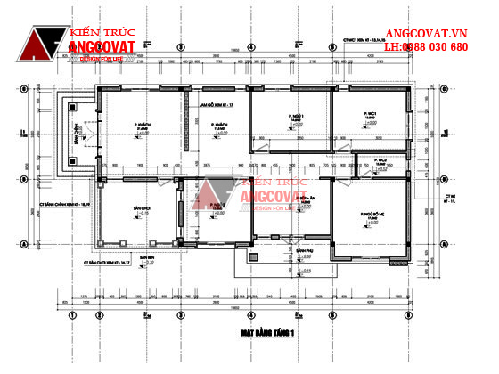 Chi tiết mẫu bản vẽ biệt thự 1 tầng diện tích 160m2 mái thái đẹp phong cách hiện đại tại Nghệ An BT12125