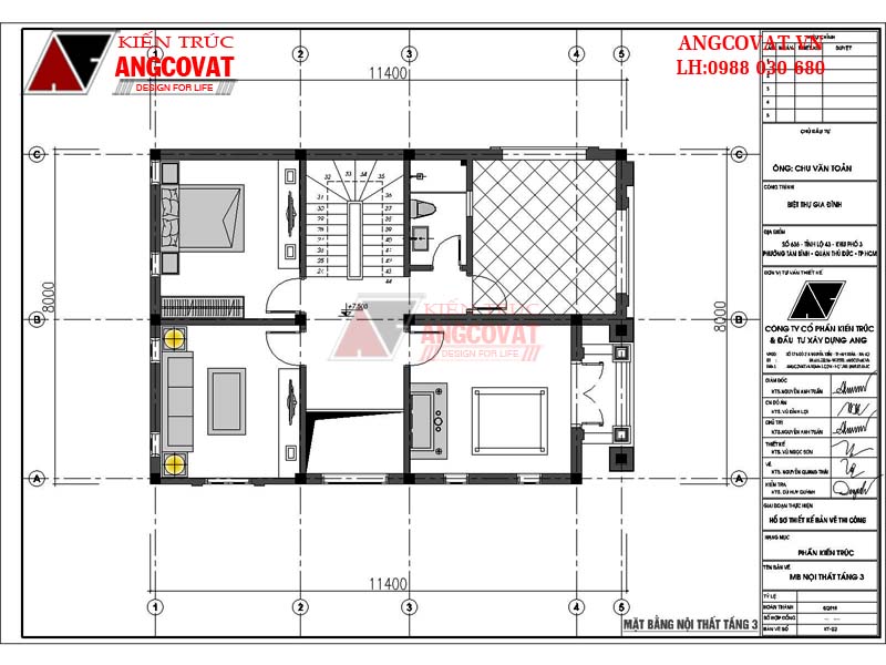 Thiết kế biệt thự 3 tầng đẹp diện tích nhỏ - Mẫu số 7