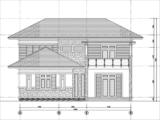 Thiết kế mau biet thu 9x15m 2 tầng 3 phòng ngủ mái thái hình chữ L diện tích 100m2 BT211255