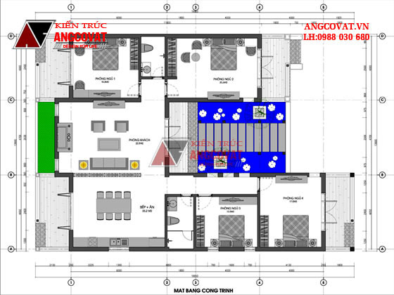 mẫu nhà cấp 4 4 phòng ngủ 6