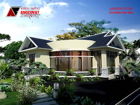 Những phối cảnh đẹp của thiết kế nhà 1 tầng 3 phòng ngủ - Mẫu số 5