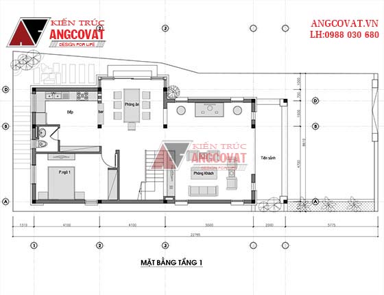 Mẫu thiết kế biệt thự 70m2 2 tầng 4 phòng ngủ mái thái hiện đại ở Hà Nội 