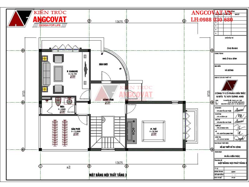 Thiết kế biệt thự 3 tầng đẹp diện tích nhỏ - Mẫu số 6