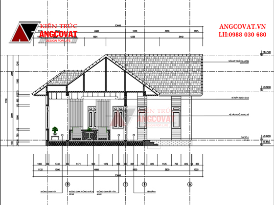 Thiết kế nhà cấp 4 2 phòng ngủ 11