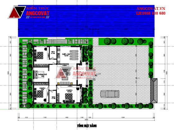 Thiết kế nhà cấp 4 diện tích 140m2 mái thái 3 phòng ngủ đẹp sang trọng tại Thanh Hóa BT23125