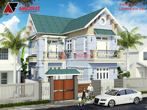 Xây nhà 2 tầng giá 800 triệu hình chữ L mặt tiền 7m